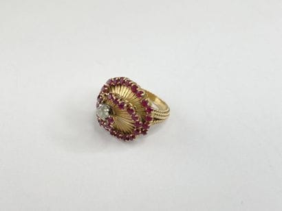 Intricately crafted gold tourbillon ring...