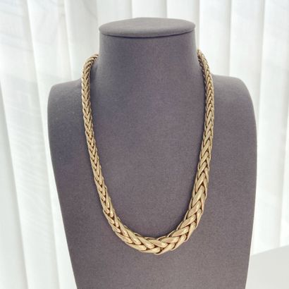 Collier or maille estampée chute 44 cm C...