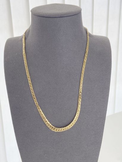 Collier or maille estampée chute 42 cm C...
