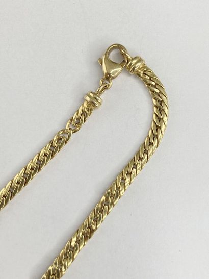 Collier or maille estampée chute 42 cm C...