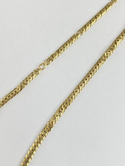 Collier or maille estampée chute 42 cm C...