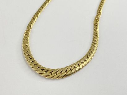 Collier or maille estampée chute 42 cm C...