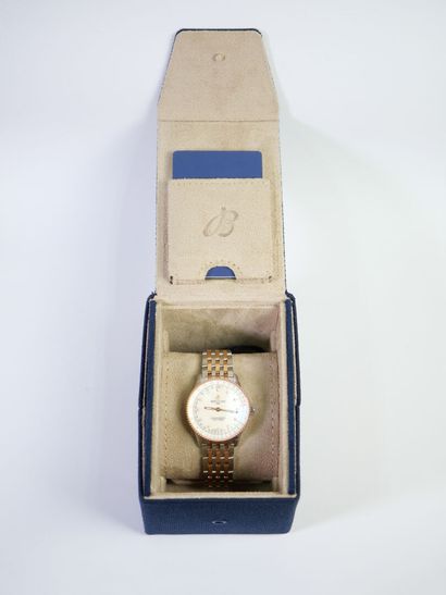 BREITLING. 
Montre-bracelet en acier et or...