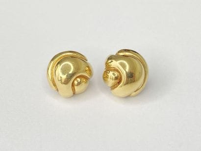 Paire de boutons d'oreilles or ciselés AC...