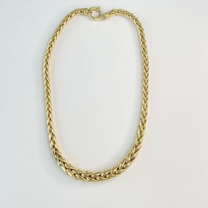 Collier or maille estampée chute 44 cm C...