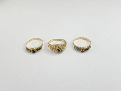 3 bagues or pierres** dgt 50 5,61 gr