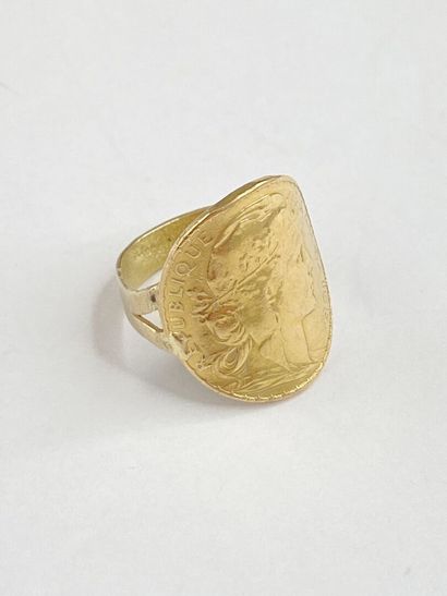 Bague or pièce dgt 53 AC 8,10 gr