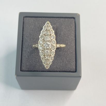 Bague marquise or pierres** dgt 53 C 5,17...