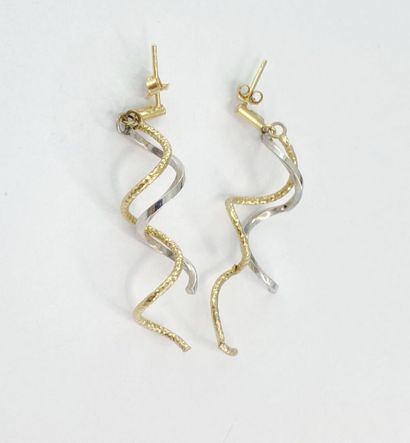 Pair of metal earrings