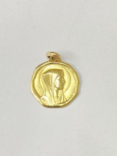 Médaille religieuse or avec inscription au...