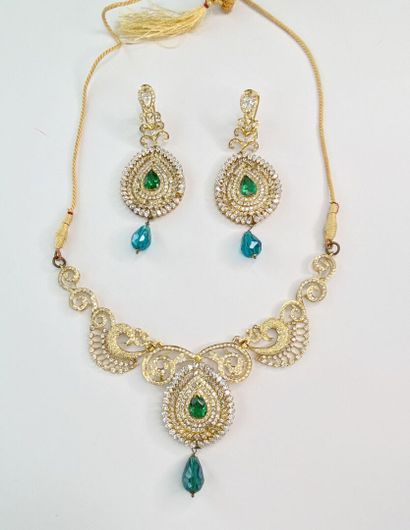 Broken necklace with metal ring and a pair...