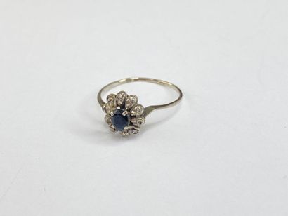 Bague marguerite or pierre** bleue dgt 58...