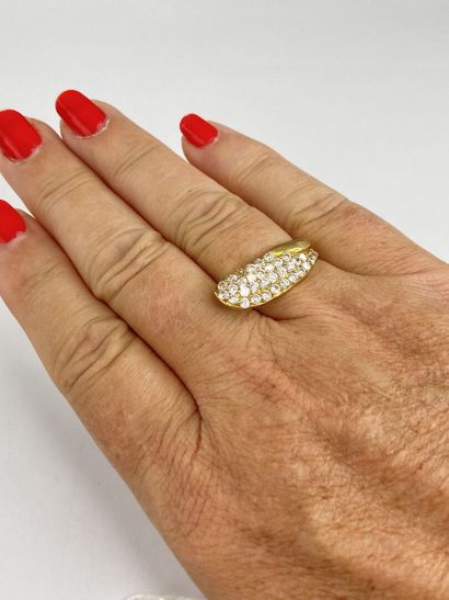 Gold ring with stones**, size 59 AC, 4.12...