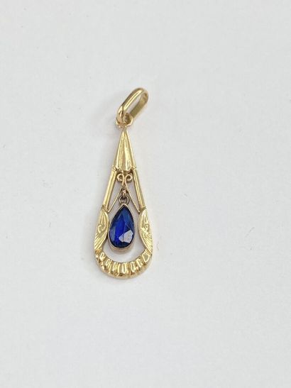 Pendentif or pierre** poire 2,55 gr