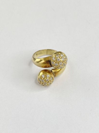 Bague or Toi et Moi or pierres** dgt 57 AC...