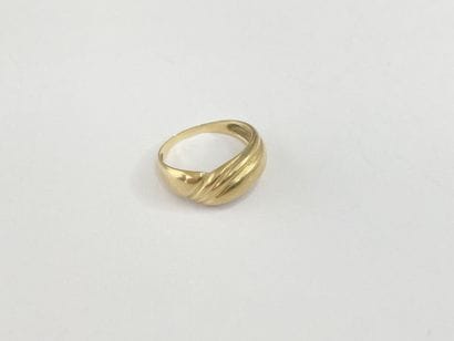 Chiseled gold wedding band, size 52, AC,...