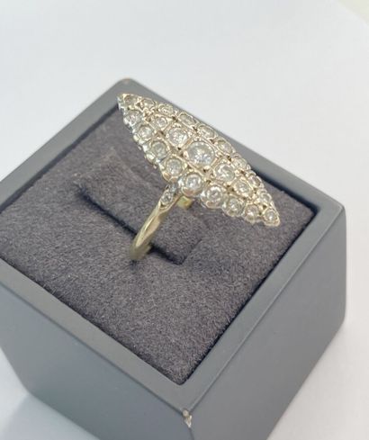 Bague marquise or pierres** dgt 53 C 5,17...