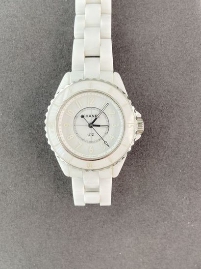 CHANEL J.12 Model, white ceramic, 33 cm diameter....