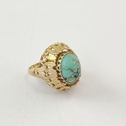 Bague or ajouré double déco pierre** et perles...