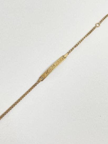 Gold ID bracelet with inscription, 14 cm,...