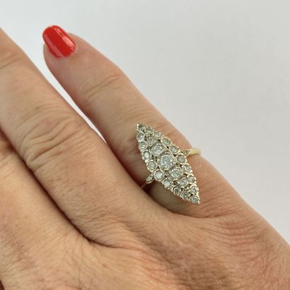 Bague marquise or pierres** dgt 53 C 5,17...