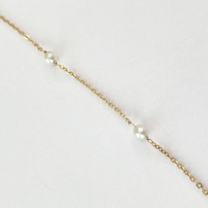Gourmette or perles** 21 cm C 2,69 gr