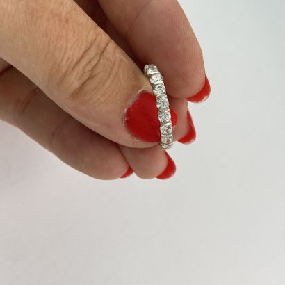 White Gold Alliance Ring with Stones**, size...