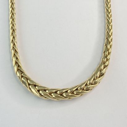 Collier or maille estampée chute 44 cm C...