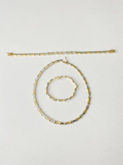 42 cm necklace, heart-shaped pendant, pair...