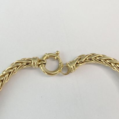 Collier or maille estampée chute 44 cm C...