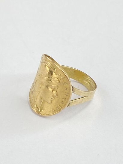 Bague or pièce dgt 53 AC 8,10 gr