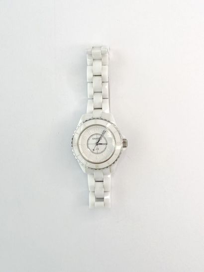 CHANEL J.12 Model, white ceramic, 33 cm diameter....