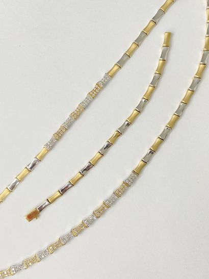 42 cm necklace, heart-shaped pendant, pair...