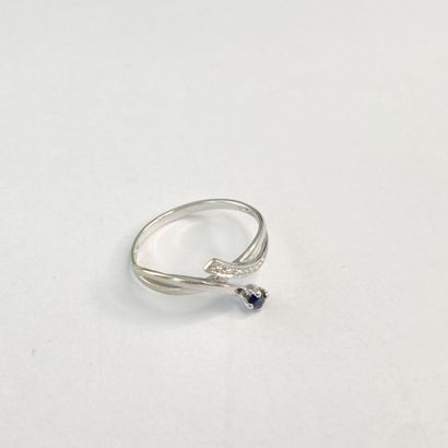 Bague or gris pierre** bleue dgt 53 1,43...
