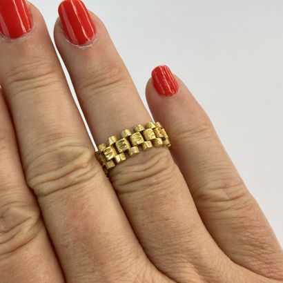 Gold Cuff Link Ring, Size 56 AC, 5.32 g