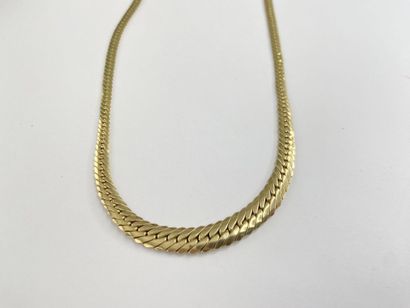 Collier or maille estampée chute 42 cm AC...