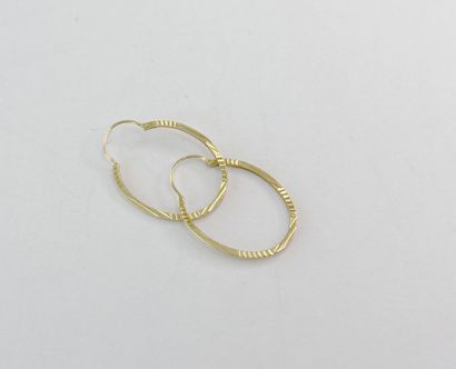Pair of gold hoop earrings, 0.60 g