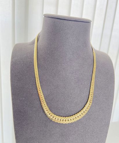 Collier or maille estampée chute 42 cm AC...