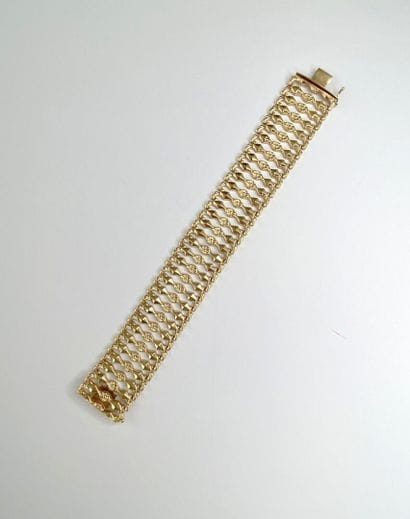 Wide gold chain, draped design, 20 cm, weight...