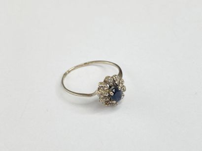 Bague marguerite or pierre** bleue dgt 58...