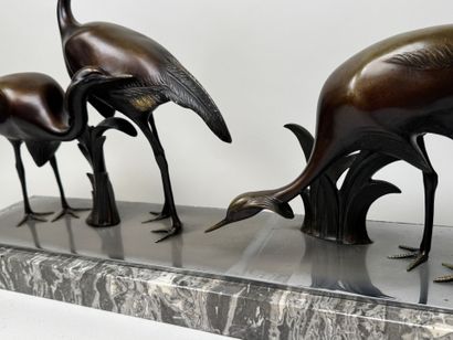 School, circa 1900.
Ibis or cranes.
Large,...