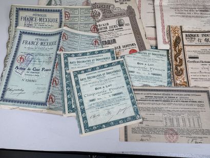 Large collections of stocks and bonds.
1920s–1930s.
(minor...