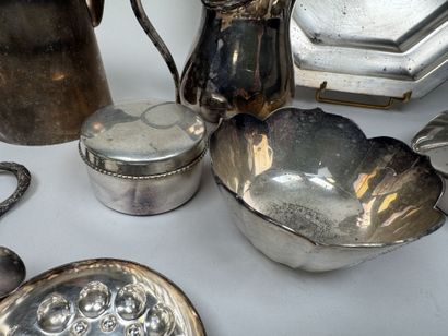 Large set of silver plated metal pieces,...
