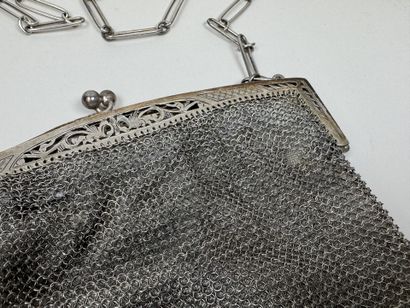Large, openwork silver plated metal coin...