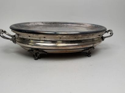 Large, oval-shaped double food warmer made...