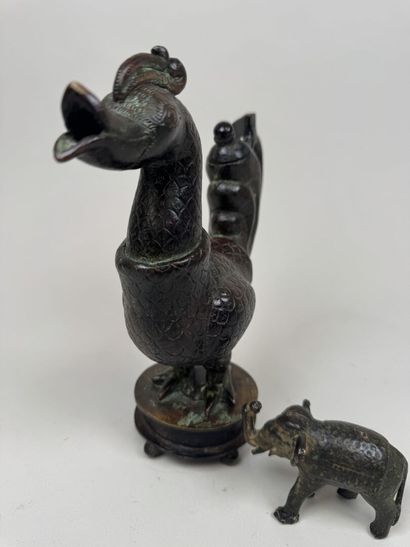 INDOCHINA, 20th century.
Stylized animal.
Patinated...