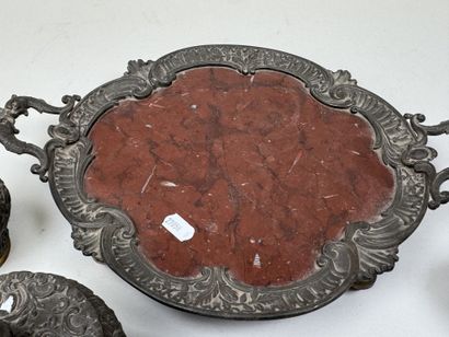 Smoker's set in patinated bronze comprising...
