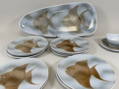 NIDERVILLER.
BEAUPRE Set.
A polychrome ceramic...