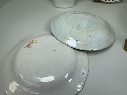 Lot en faïence polychrome comprenant :
-...