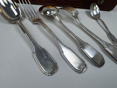 Partie de ménagère en métal argenté, modèle...